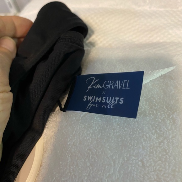 Kim Gravel x Swimsuits For All Sarong Front One Piece Swimsuit Onyx Size 10 - Picture 7 of 8